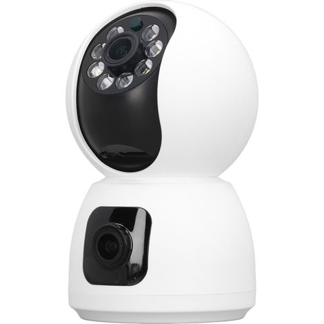 Caméra intérieure double objectif 1080p sans fil WiFi, vision nocturne couleur, suivi de mouvement, audio bidirectionnel, caméra pour animaux de compagnie compatible avec l'application Tuya. (1/5)