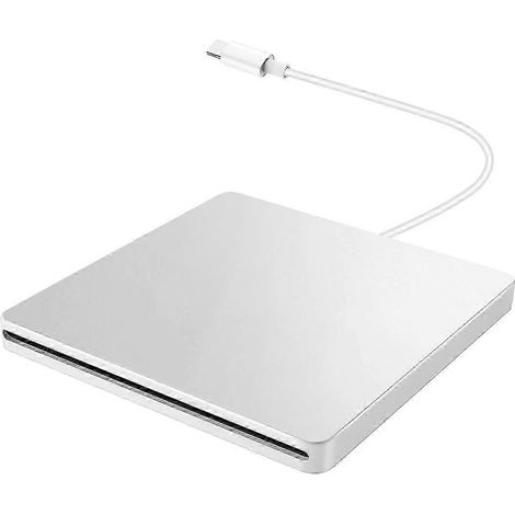 Lecteur CD/DVD externe USB Type C portable sans pilote, argent 2025