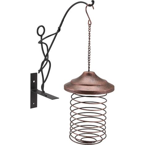 Mangeoire à Oiseaux en Fer Alimentation Suspendue Extérieure Portable Oiseaux Sauvages Support Boule Graisse Feedee Parc Jardin Animal Compagnie (1/4)
