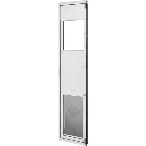 Porte pour chien en verre coulissant, ajustable 1927 mm à 2049 mm, cadre aluminium, facile à installer, pour grands chiens (1/5)