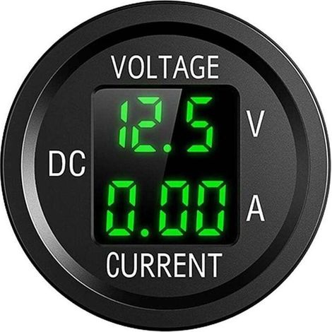 12V Moto Voltmètre Numérique LED étanche,6V-48V DC Voltmètre Courant pour Voitures Motos Camions Bateaux Yachts(Vert) (1/4)
