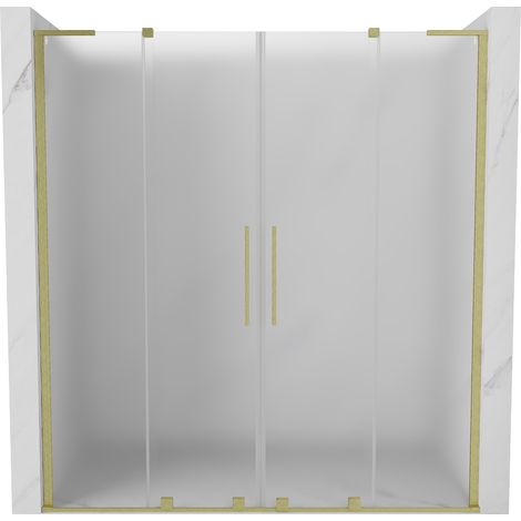 Mexen Velar L Duo Schiebetür Dusche 180 cm, matt, gold gebürstet - 871-180-003-32-55 (1/5)