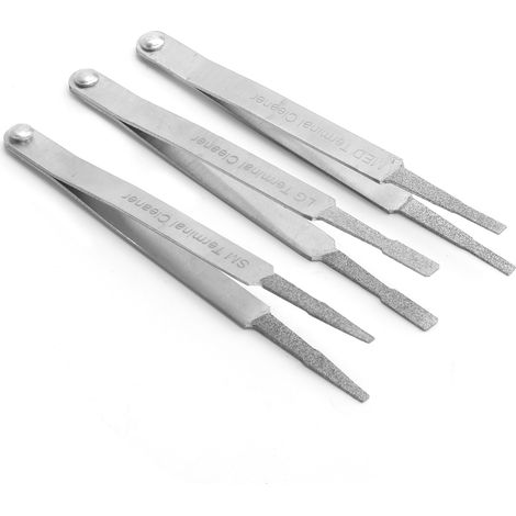 Kit de 3 Nettoyeurs de Bornes Électriques - pour Petits Connecteurs et Broches, Réparation Auto
