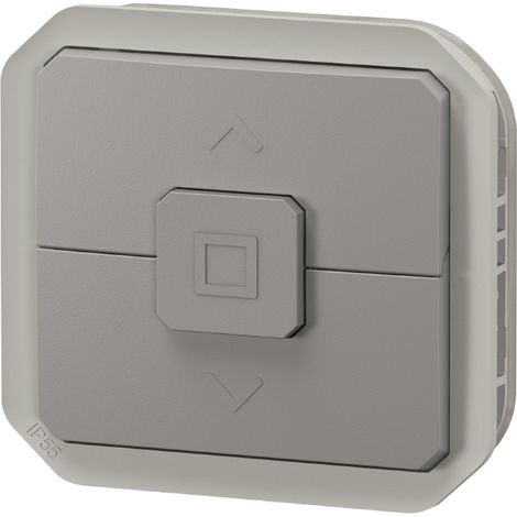 Legrand – Double interrupteur étanche composable – Pour volets roulants – Couleur gris – Installation facile en milieu humide (1/5)