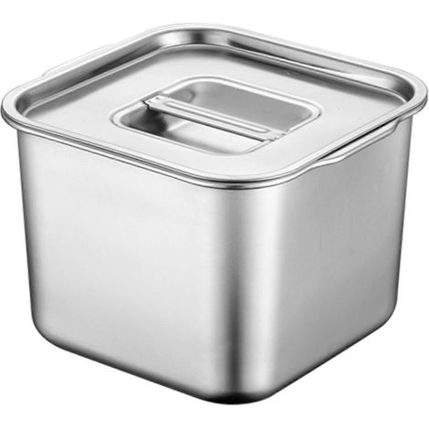 Casserole alimentaire commerciale en acier inoxydable avec couvercles, idéale pour les soupes, les barbecues et les restaurants en plein air.-14cmx14cm (1/5)