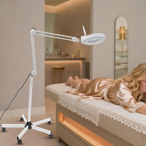 LED Lampe Loupe sur Pied 24W avec Lumière Grossissante 8X Lampe Esthetique Professionnel Angle Réglable Rotation à 360° Loupe Eclairante,Pour Salon de Beauté, Lire, Coudre (1/5)