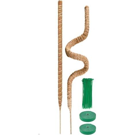 Tuteur Monstera - Support Plante Grimpante en Fibre de Coco et Aluminium 120 cm - Pour Intérieur Jardin Maison - Lot de 2