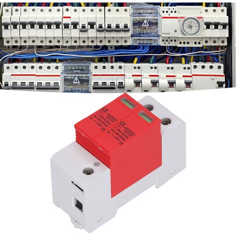 Protecteur de surtension CC photovoltaïque SGSP-40 rouge et blanc, protecteur de surtension 1000V, 2P, 40KA. (1/5)