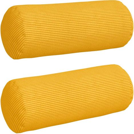 Maison Exclusive - Cojines Bolster 2 pcs Amarillo Claro Ø 15 x 40