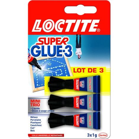 Colle super glue - LOCTITE - 1g - Résistant 270 kg/cm² - Efficacité prouvée - Universelle