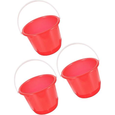 Seau d'eau pratique, compatible avec un rangement intégré, lot de 3 petits seaux en plastique (1/5)
