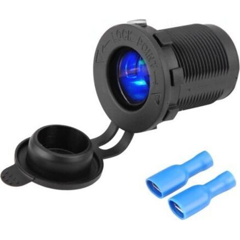 Presa accendisigari antipolvere con LED blu, per auto, moto e barca. (1/5)