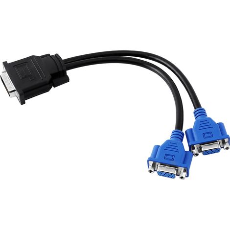 Câble adaptateur DMS-59 mâle vers 2 VGA femelle 15 broches pour écran HP Dell - Convertisseur splitter moniteur (1/5)