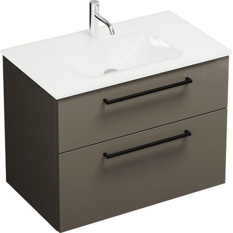 burgbad Eqio, lavabo en verre avec meuble sous-lavabo, largeur