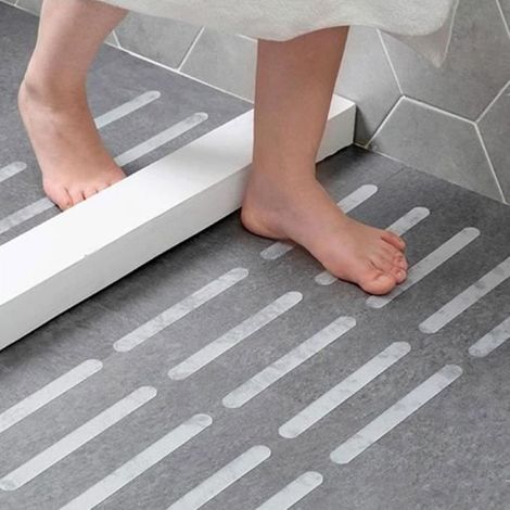 transparente, selbstklebende und unauffällige Antirutschstreifen für Dusche und Badewanne – für optimale Sicherheit zu Hause (1/5)
