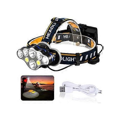 Flexible und helle wiederaufladbare Stirnlampe, wasserdichte Stirnlampe mit Bewegungssensor und komfortablem elastischem Kopfband, ideal für Outdoor-Fans.