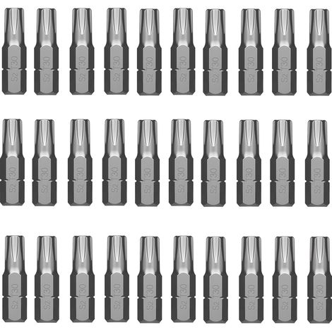 Embouts Torx 30 Pièces S2 Acier Longueur: 25mm Remplacement Jeu d'Embouts Assortiment pour Vissage (1/5)