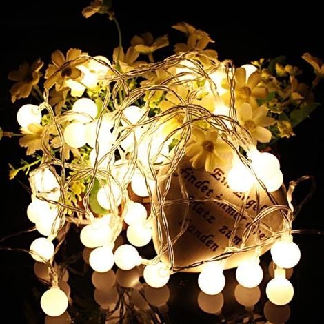 Guirlande Lumineuse LED - CUTEHILL - 100 Boules - Imperméable - Avec prise - Blanc chaud - 10 m (1/4)