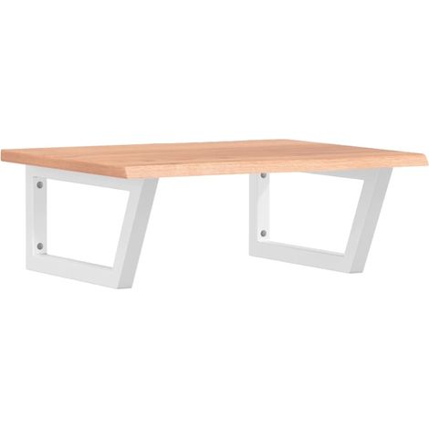 Étagères de rangement,Étagère de vasque murale acier et bois de chêne massif CFW96201 (1/5)