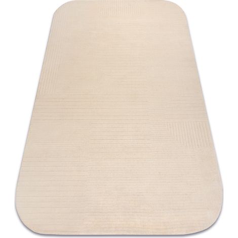 Wollteppich TEXTURA 488.716.LA100 OSTA - Linien, geometrisch strukturell creme beige 200x300 cm