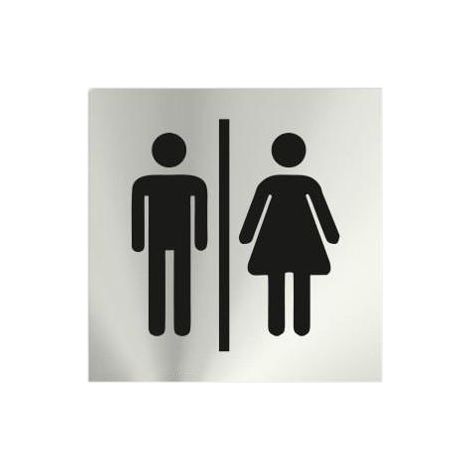 Señal de Servicio Masculino/Femenino Acero inoxidable 12x12cm SEKURECO (1/2)