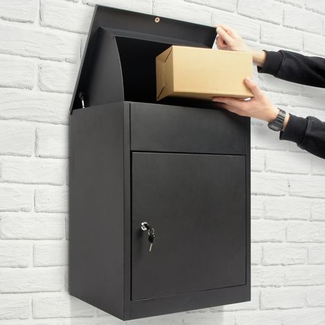Paketbriefkasten mit Briefkasten, Abschließbare Paket Postkasten mit Rückholsperre, Standbriefkasten oder Wandbriefkasten, Box Paket geeignet für Hause Apartment Schule Büro, 58x44.5x35cm (1/5)