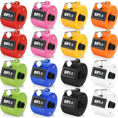 16 Pcs Compteur Manuel 4 Chiffres, Click Compteur Mécanique Portable, Compteur de Score sans Pile pour Golf, Tricot, Sport, Course, Pêche, Événements (1/5)