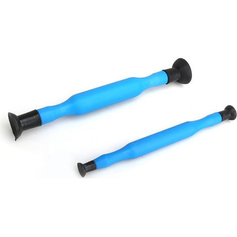 Kit de 2 tiges de rodage de soupape, outil de polissage avec manche en plastique, bleu, pour entretien de cylindre moteur (1/2)
