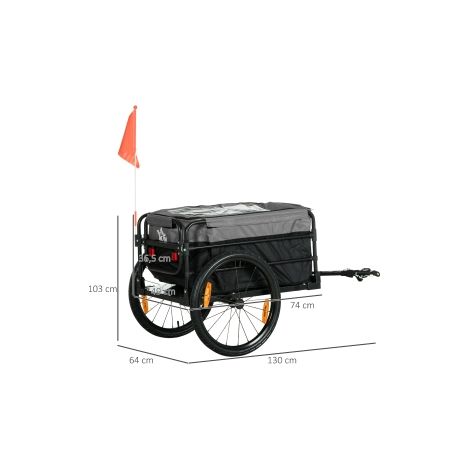 Remorque vélo cargo 2-en-1 avec roues gonflables de 20 pouces et charge de 40 kg pour courses, jardin et plein air (1/5)