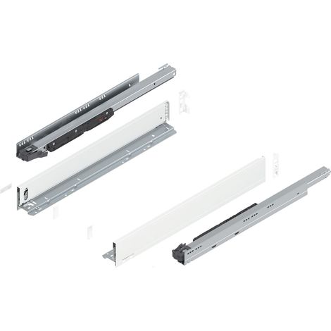 Blum Legrabox pure H M Schubladenschienen Set  1 Paar, 70kg 650mm  Tip On Vollauszug, seidenweiß