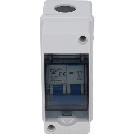 DC-Trennschalter 40 A, transparente Schutzabdeckung, Miniatur-Leistungsschalter mit IP65-Verteilerkasten 1000 V (1/5)