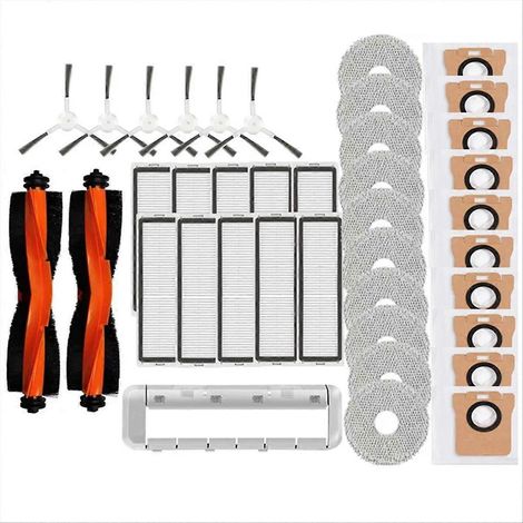 Pièces détachées pour aspirateur robot Xiaomi X20+ / X20 Plus : brosse latérale principale, filtre HEPA, lingette de nettoyage et sac à poussière (remplacement). (1/5)