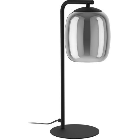 Lampe de table élégante Ciampino Ø 15cm - avec du verre fumé - 901724