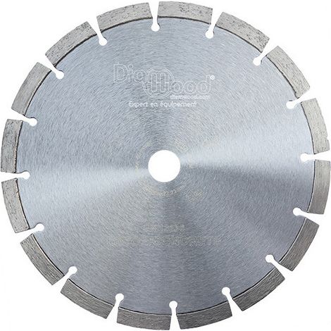 Diamwood Disque diamant avec segments soudés laser - D. 230 mm - Alésage 22,23 mm - Hauteur 10 mm - Épaisseur 2,6 mm - 16 segments - Pour béton et parpaing, coupe à sec ou à eau (1/2)