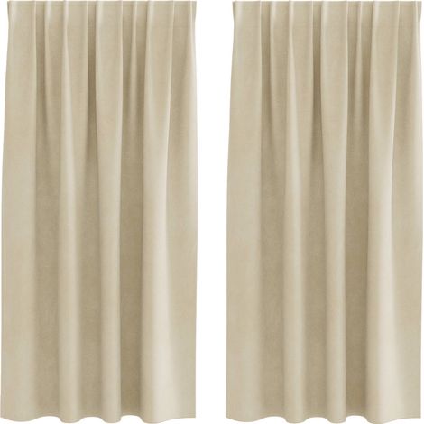 Rideaux occultants 2 pcs Crème 140 x 175 cm Velours