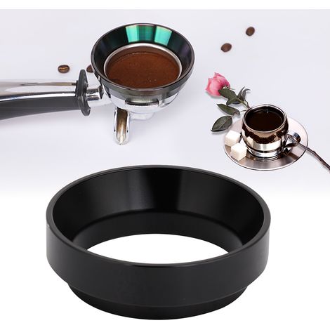 58 mm Universal-Dosierring-Trichter aus Aluminium, Ersatzteil für Kaffeemaschinen (Schwarz) (1/5)