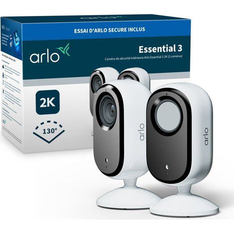 Telecamera di sicurezza interna ARLO Essential 3 2K 2-pack bianco Wi-Fi 130° (1/5)