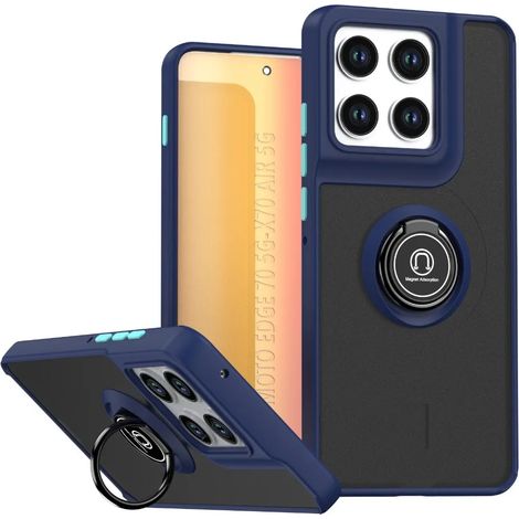 (Bleu, Motorola Edge 60 Pro) Coque magnétique semi-transparente givrée, compatible MagSafe, protection antichoc (1/5)