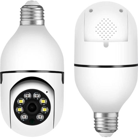 Caméra d'ampoule WiFi extérieure, caméra de sécurité intelligente 1080P, caméra d'ampoule sans fil à 360 degrés (1/5)