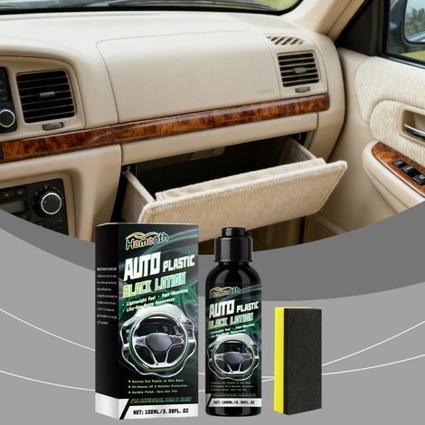 Auto-Kunststoff-Aufbereitungsmittel, Autopflege- und Reinigungsmittel, Innenraumreiniger und Aufhellungsmittel – 100 ml × 1, Schwamm × 1 -- BIEMMEDUE (1/5)