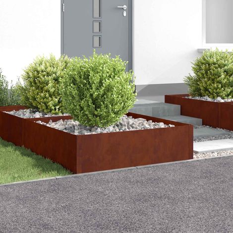 Teenpull – Raseneinfassung 4 pcs 100 x 100 x 35 cm Stahl Rostig (1/5)
