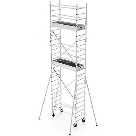 Echafaudage roulant aluminium - Hauteur de travail max 7.00m - TOS518L