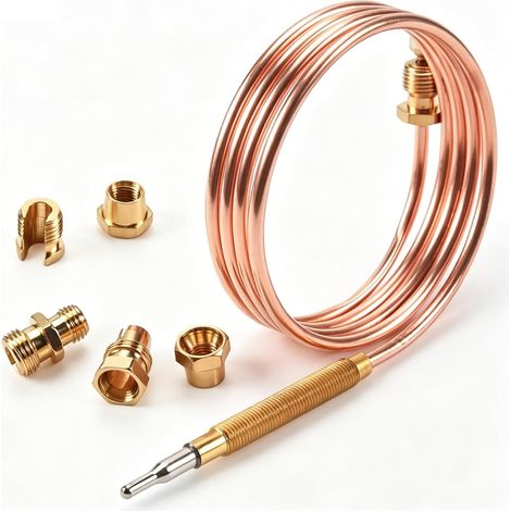 90cm Kit Thermocouple à Gaz de Chauffage Universel M6x0.75 Métal Filetage, pour Chauffage, Brasero, Four, Chauffe-Eau (1/5)