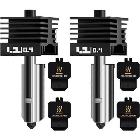 Verbessertes 0,4-mm-Hotend-Kit für Bambu Lab H2D/H2S/H2C/P2S, Düse aus hochtemperaturgehärtetem Stahl mit Silikonsocken