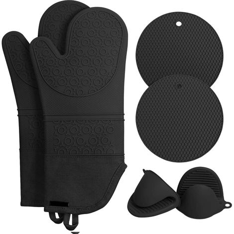 Gants De Four - Silicone Résistant Jusqu'à 230 °C - Pour Cuisson Et Pâtisserie - Lot De 2 (1/5)