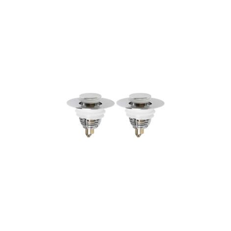 Lot de 2 bouchons de bonde pop-up pour lavabo – ABS chromé avec noyau en laiton – Anti-odeur (2 pcs) (1/5)