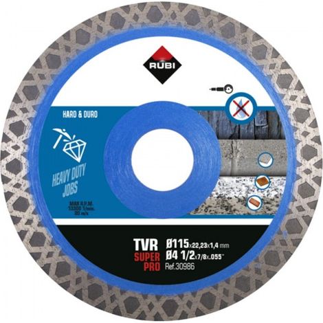 Disque Diamant Tvr 115mm Coupe Rapide Matériaux Durs - Générique