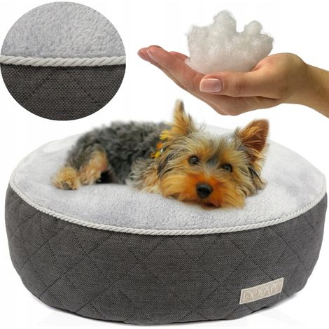 Cojín redondo tipo puf para perro y gato, cama suave de peluche DOTTY (1/5)