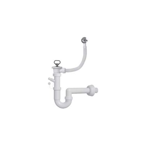SIFONE MOPLEN A U 1 VIA CON SCARICO PILETTA E TROPPO PIENO  11/2 per lavello