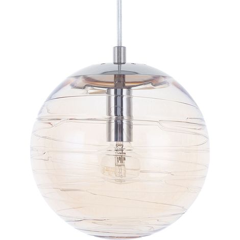 Lampadario a sfera in vetro ambrato Mirna (1/5)